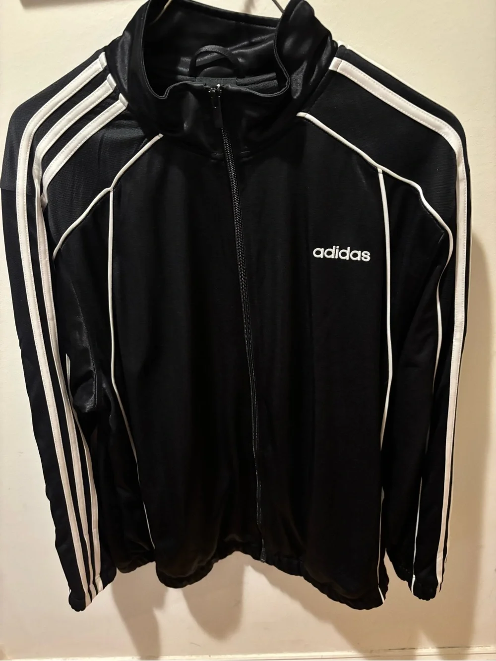 adidas Black Jacket with White Stripes